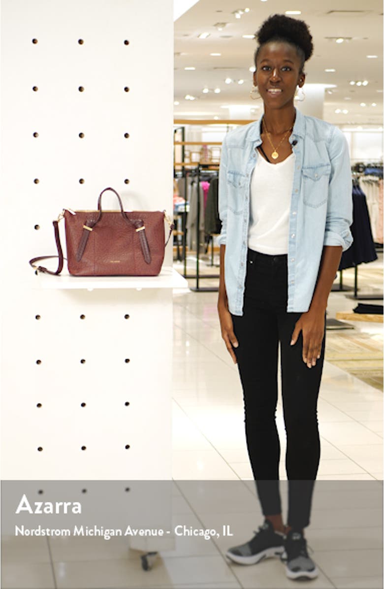 Small Olmia Knotted Handle Leather Tote, sales video thumbnail