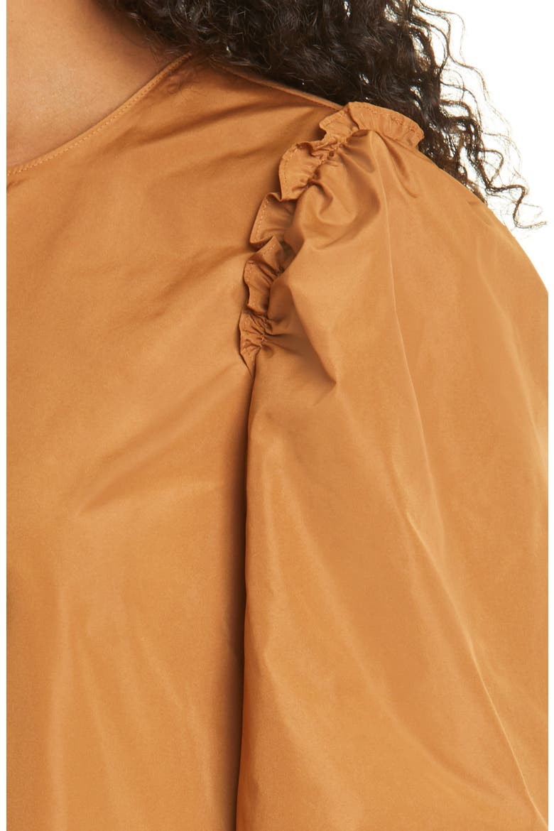 Cinq á Sept Jackie Ruffle Trim Minidress, Alternate, color, CINNAMON