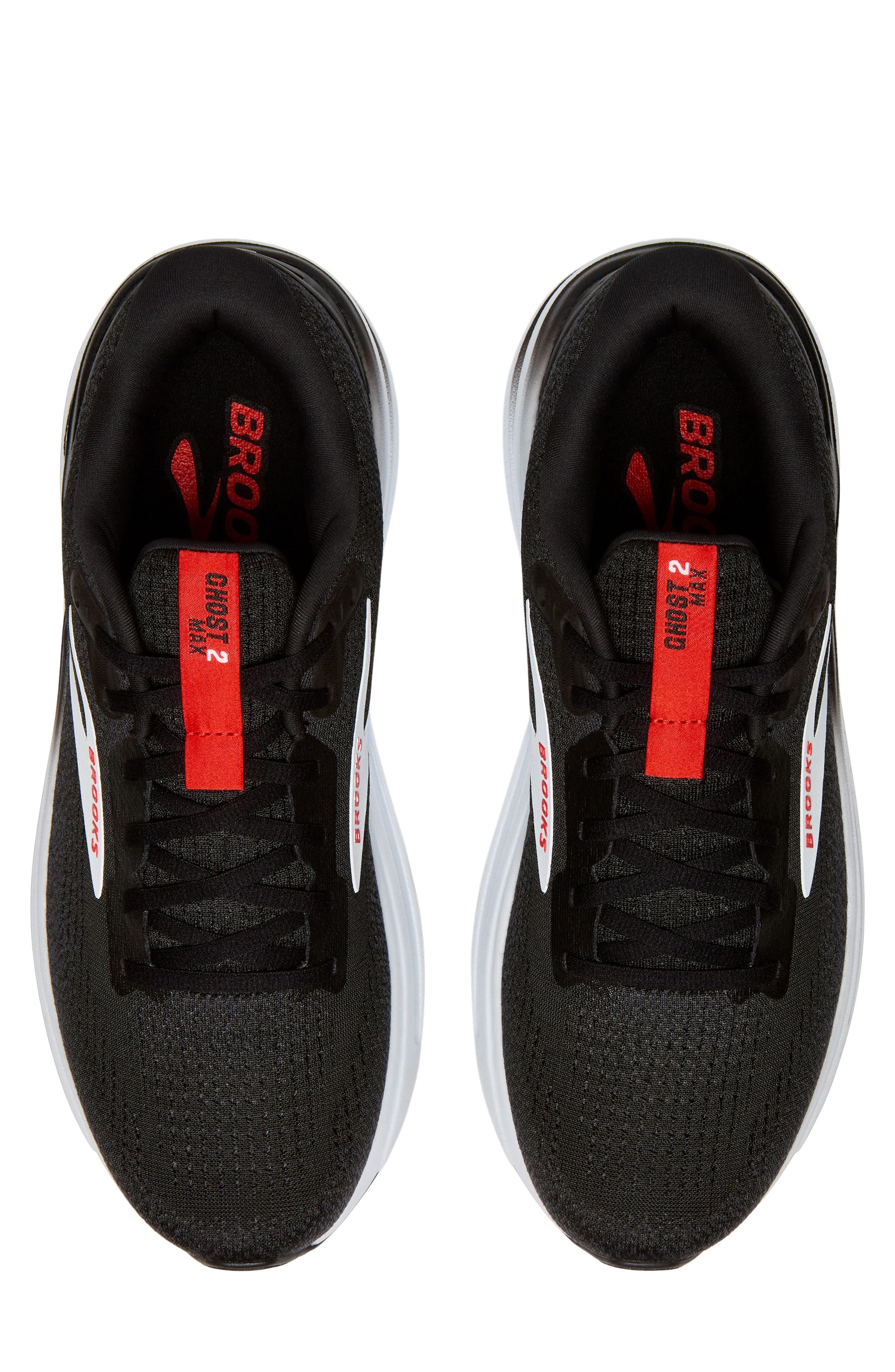 Brooks Ghost Max 2 Running Shoe, Alternate, color, Black/White/Fiery Red