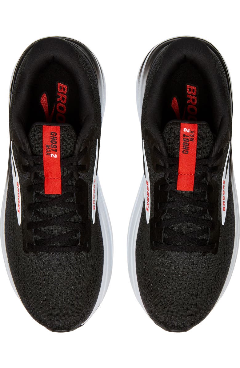 Brooks Ghost Max 2 Running Shoe, Alternate, color, Black/White/Fiery Red