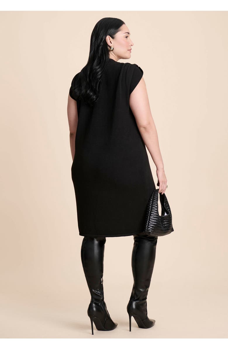 ELOQUII Metal Detail Sweater Dress, Alternate, color, Black Onyx