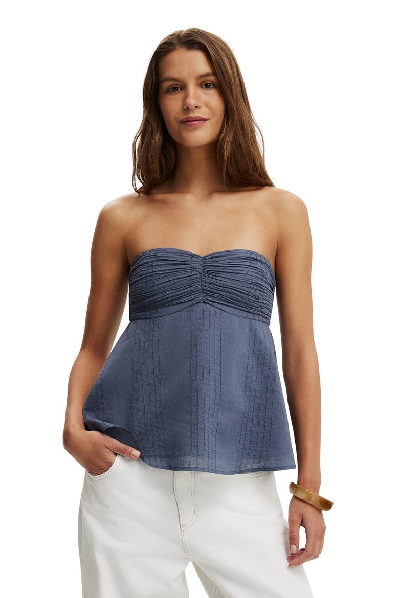 Women's Ellie Strapless Babydoll Top, Main, color, Collegiate Navy