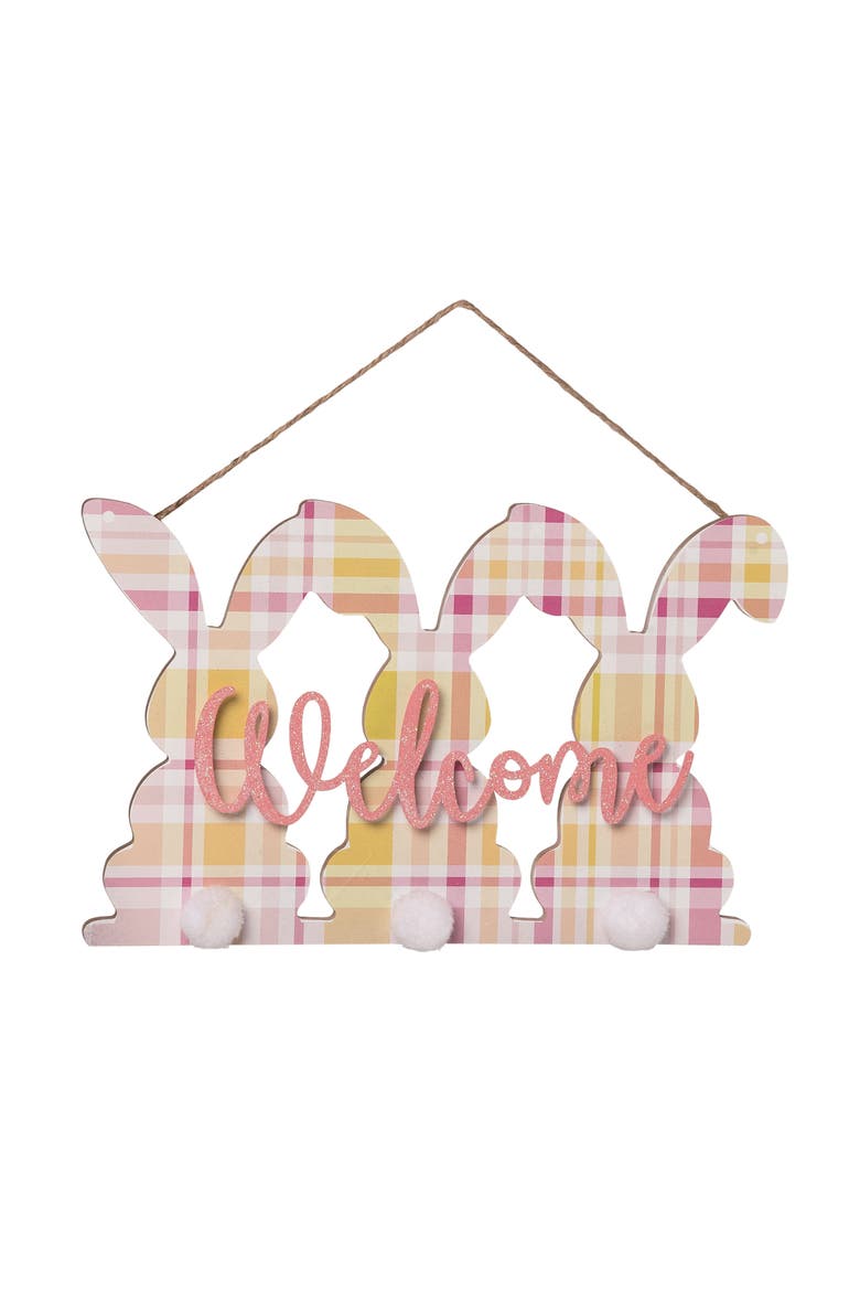 11.81 Inch Multicolor Easter Bunny Shaped Wall Decor Decorative Wood Sculpture for Easter Home Decoration, Main, color, Multicolored