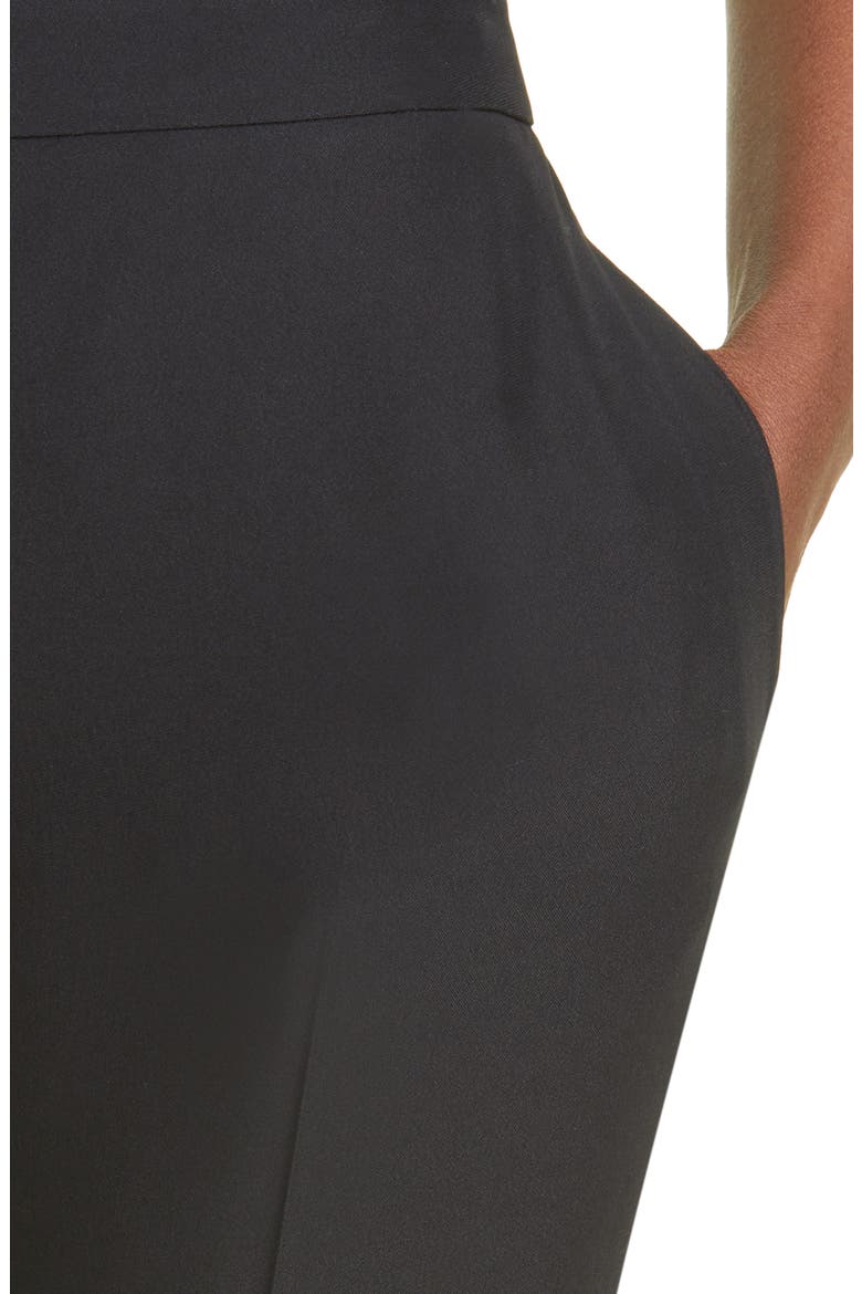 Alexander McQueen Slim Fit Crop Pants, Alternate, color, BLACK