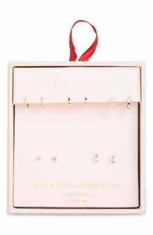 Leith Set of 5 Cubic Zirconia Dot Stud & Hoop Earrings