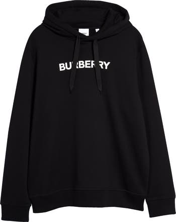 【送料関税込】Burberry Ansdell Logo Hoodie Black Ansdell Logo-Print Cotton-Jersey Hoodie | BURBERRY