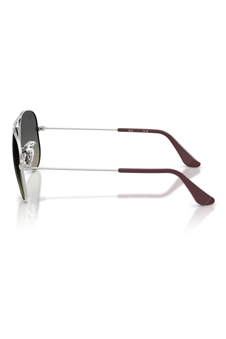 Junior 52mm Aviator Sunglasses, Alternate, color, SILVER / GREY GRADIENT