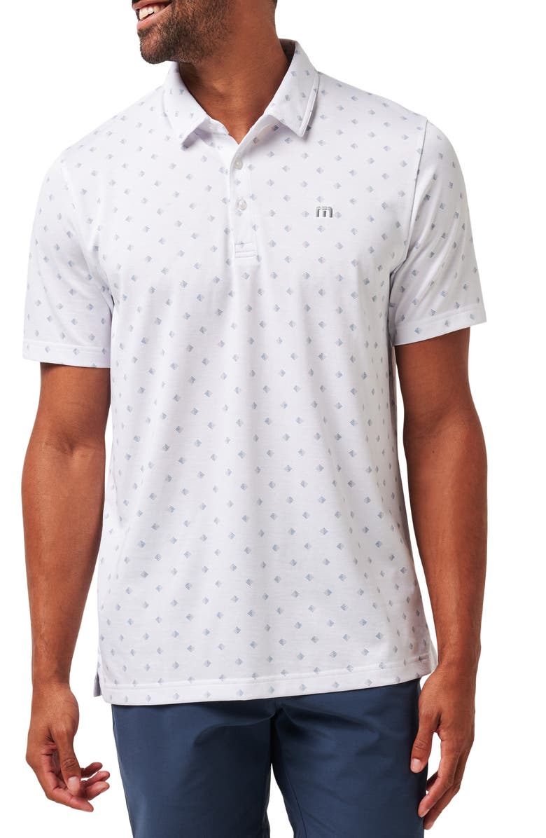 TravisMathew Saturday Night Stay Geo Print Cotton Blend Polo, Main, color,