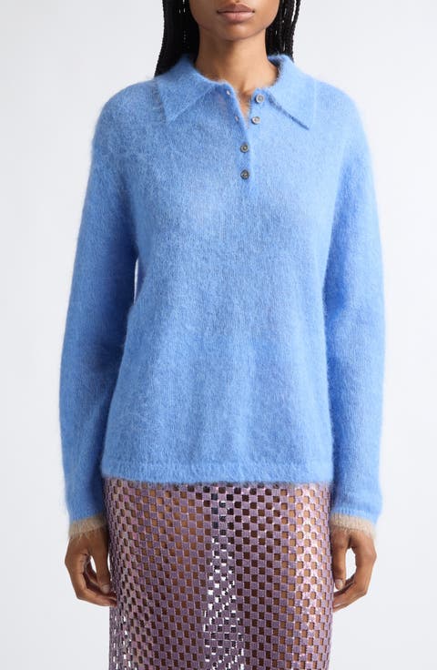 Ryan Alpaca & Mohair Blend Polo Sweater