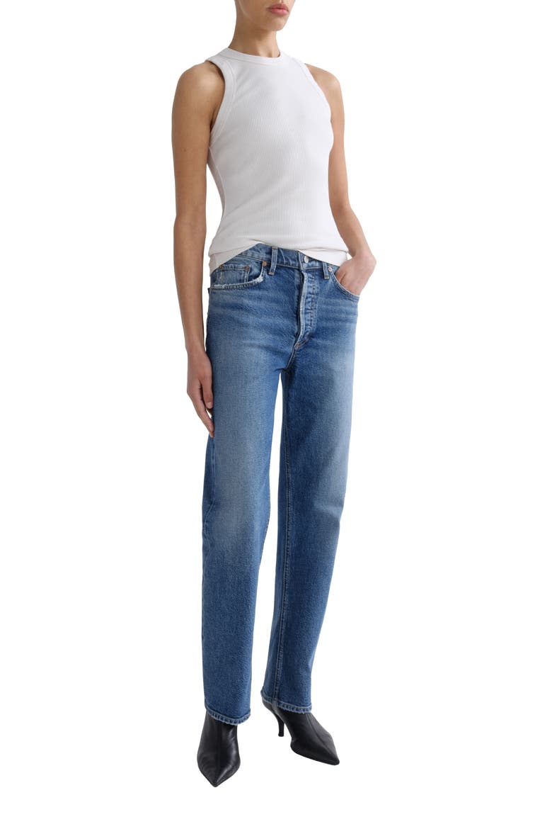 Lana High Waist Straight Leg Jeans, Alternate, color, WAIVE MD VINT IND