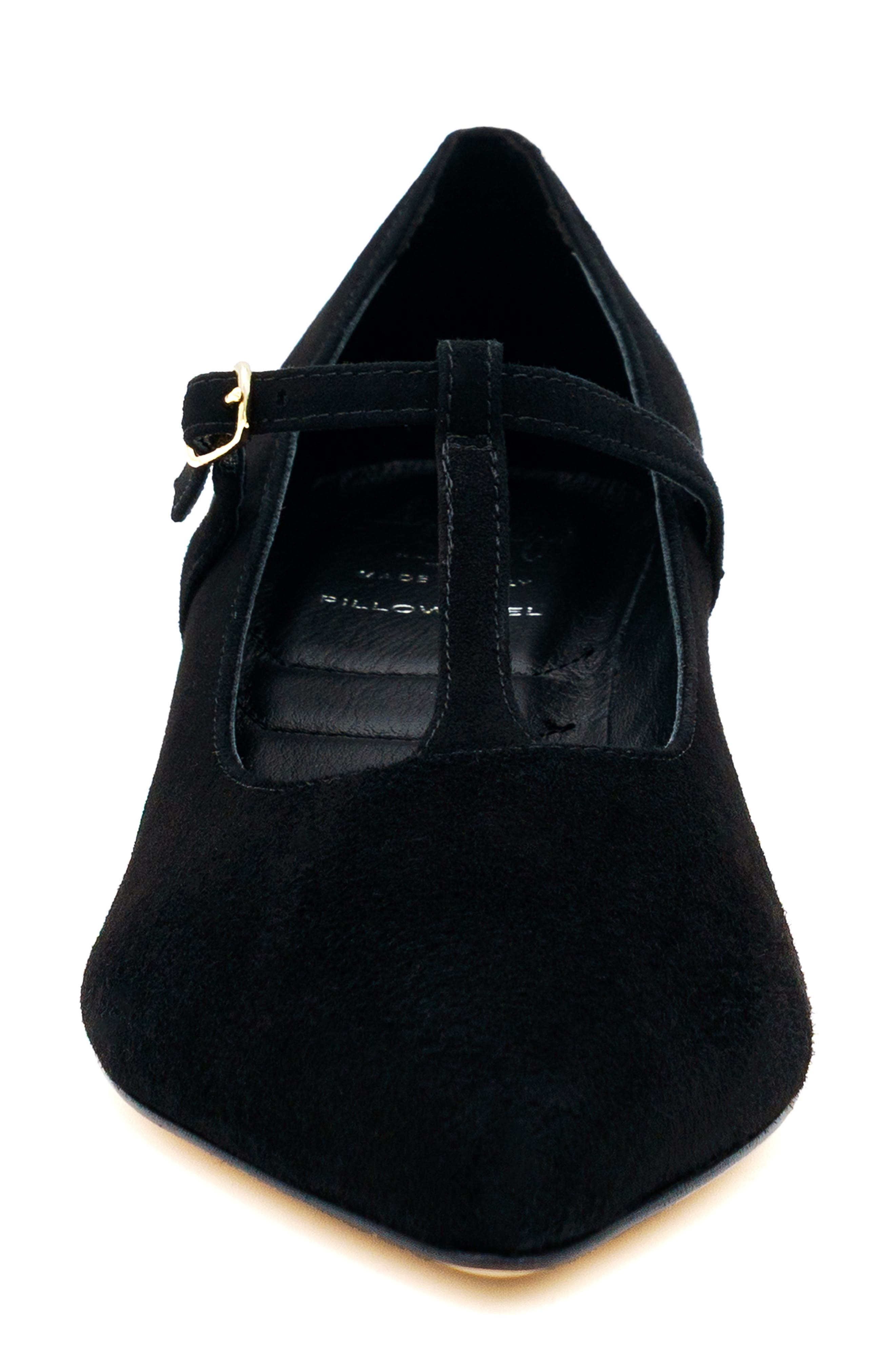 Acciaio Leather T-Strap Pump, Alternate, color, BLACK