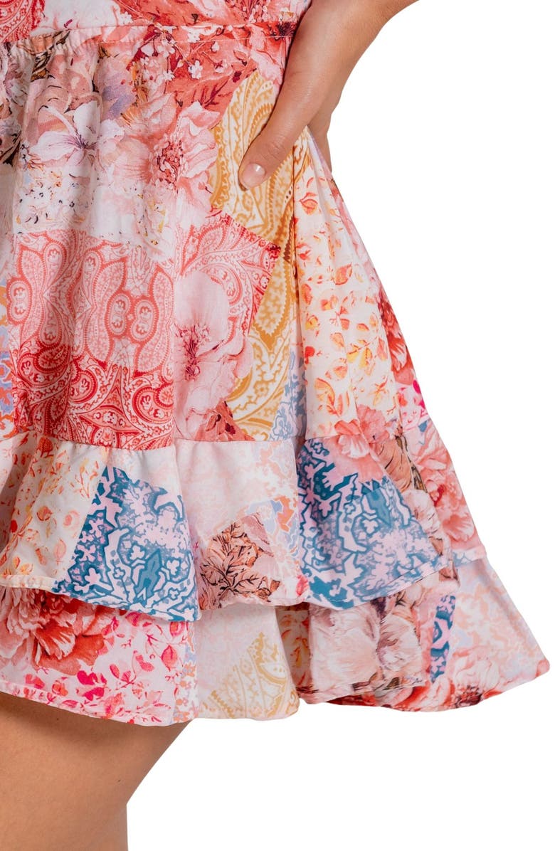 Cosita Linda Lace-Up Back Underwire Fit & Flare Cover-Up Mini Sundress, Alternate, color, 