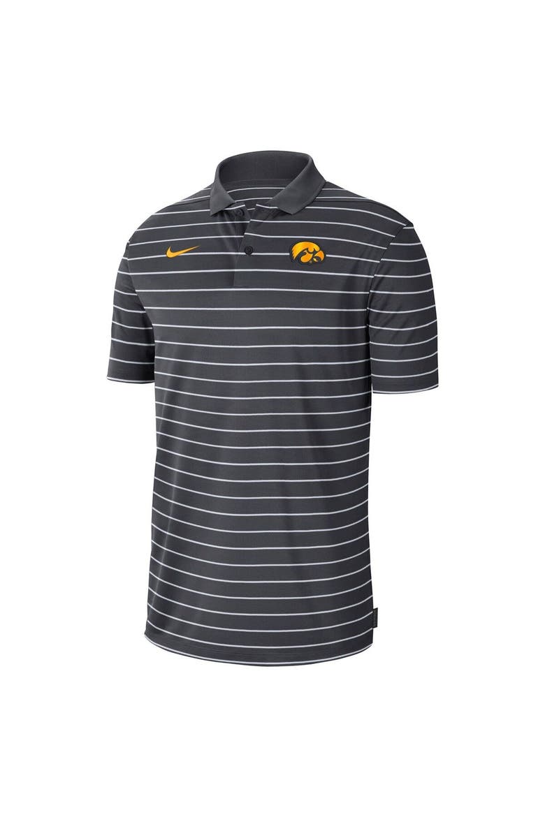 Men's Nike Anthracite Iowa Hawkeyes 2022 Early Season Coaches Performance Polo, Alternate, color, Anthracite