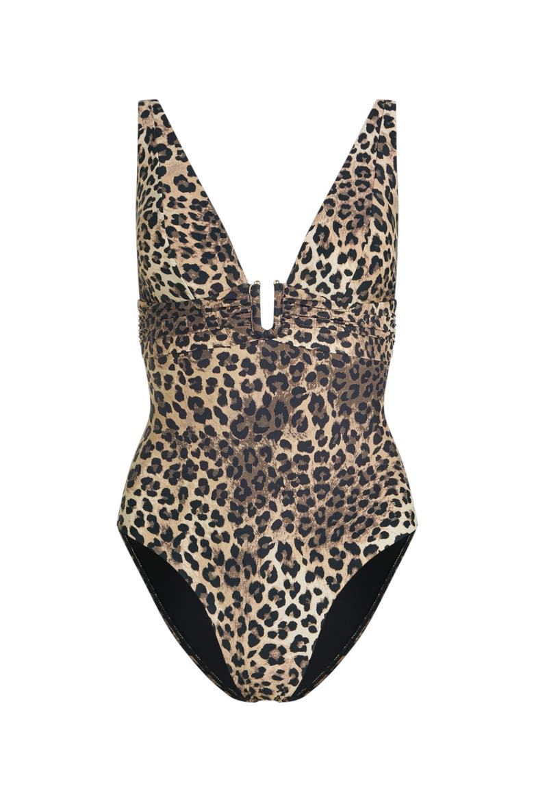 Luxe Animalia Shaping Bathingsuit, Alternate, color, Potting Soil