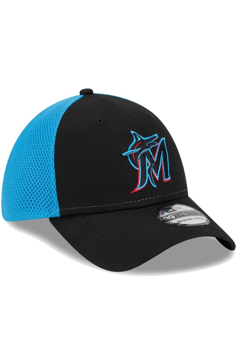 New Era Men's New Era Black Miami Marlins Team Neo 39THIRTY Flex Hat, Alternate, color, Black