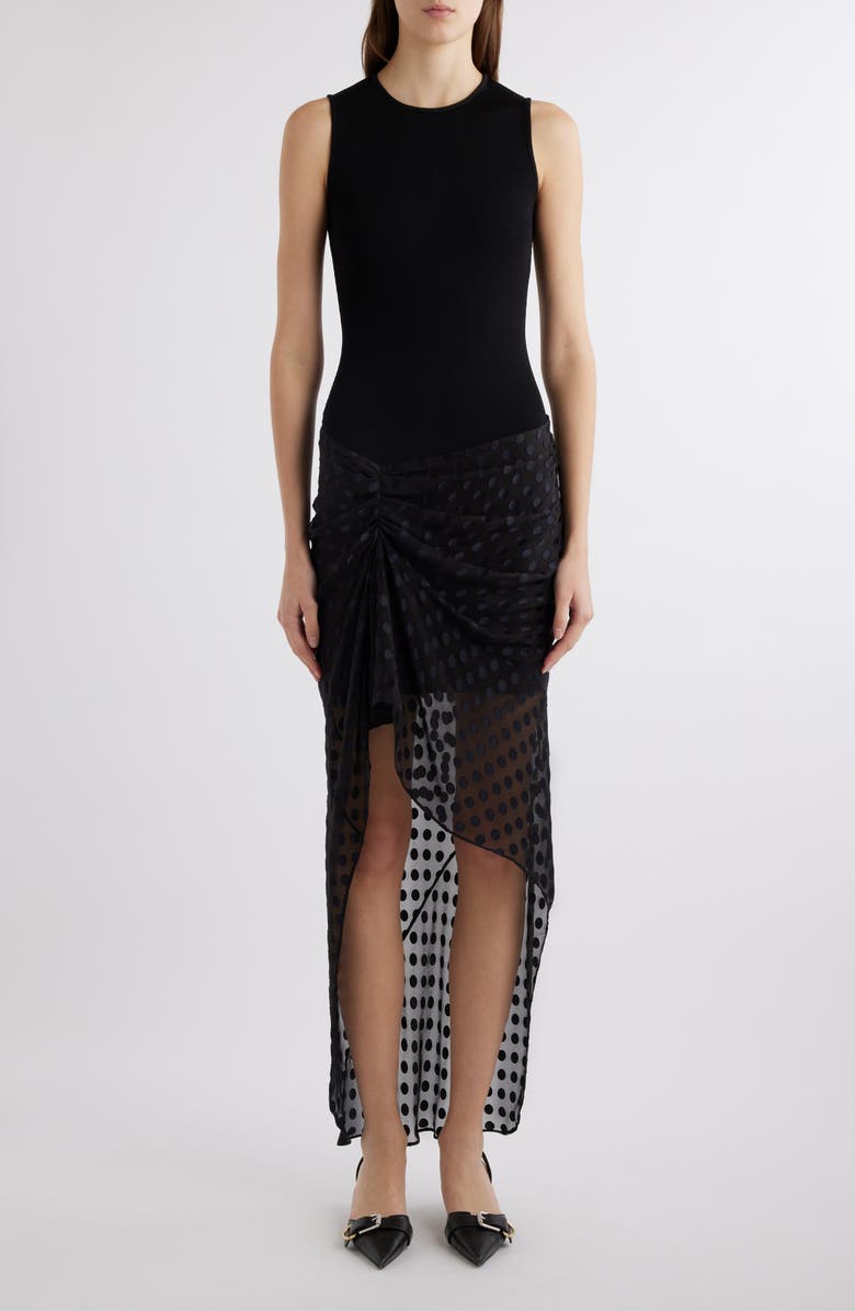 Givenchy Mixed Media High-Low Tank Dress, Main, color, 