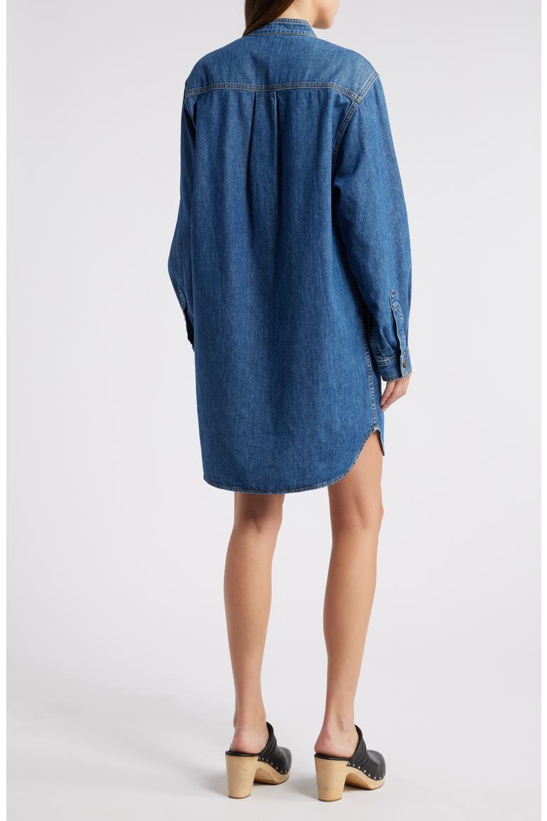 Long Sleeve Denim Mini Shirtdress, Alternate, color, BOY BLUE