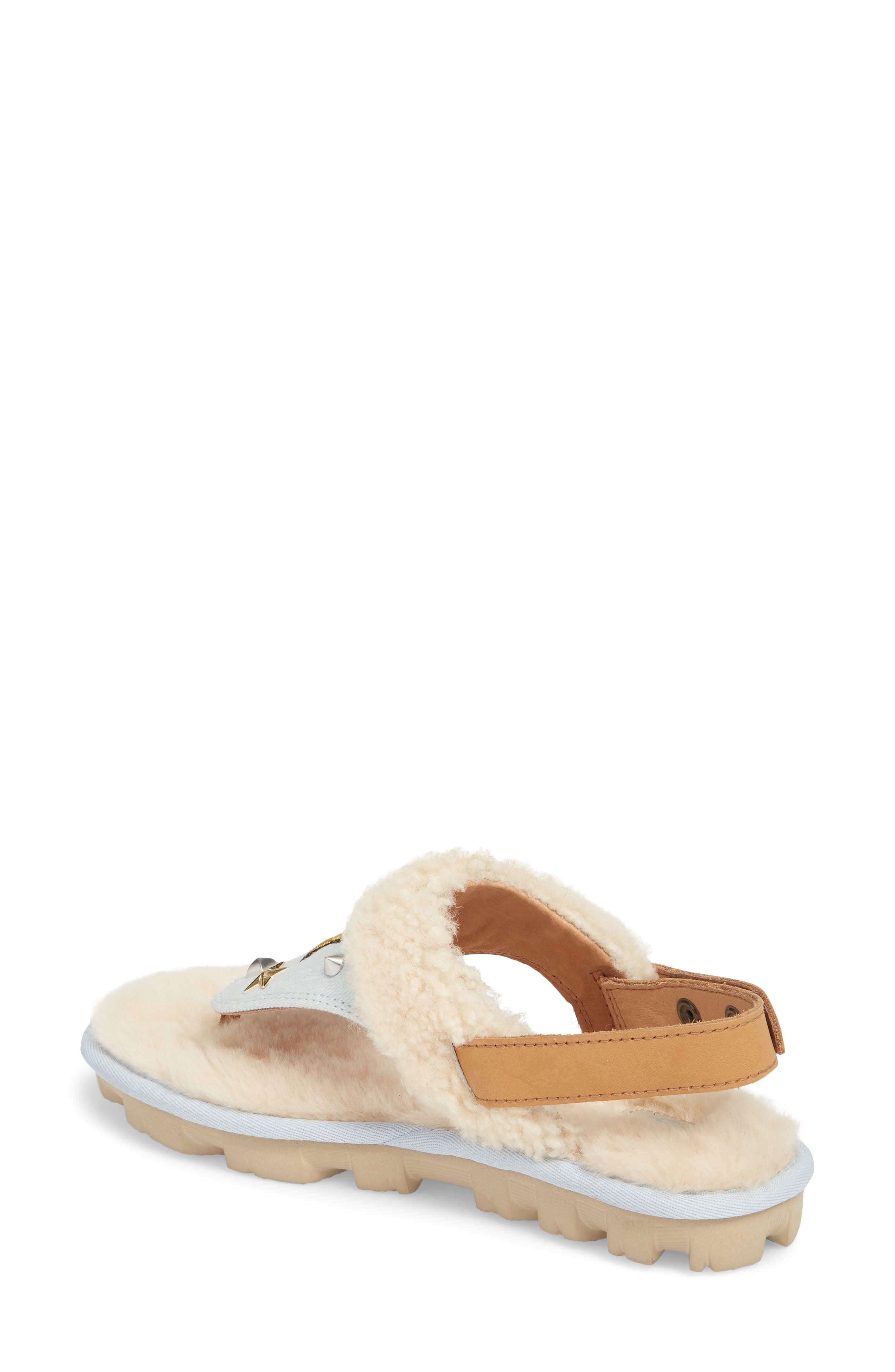 UGG<sup>®</sup> Patch It Slingback Sandal with Genuine Shearling Trim, Alternate, color, 