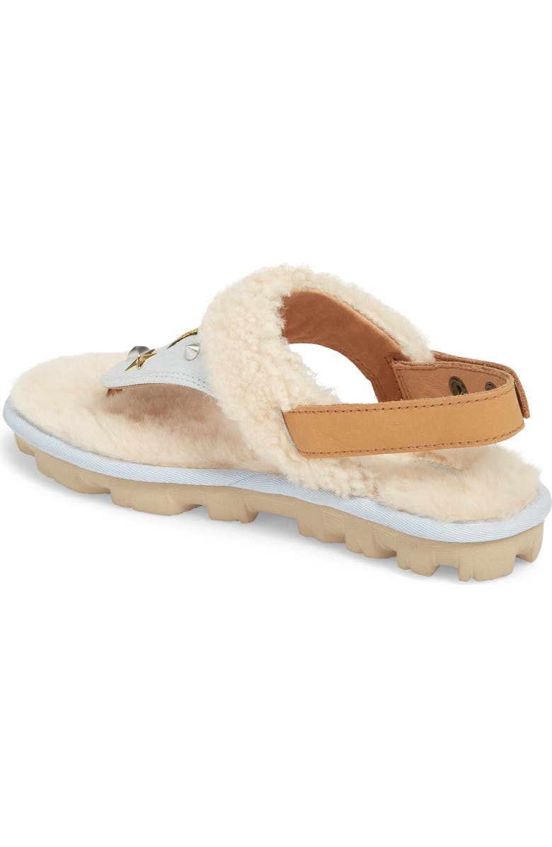 UGG<sup>®</sup> Patch It Slingback Sandal with Genuine Shearling Trim, Alternate, color,