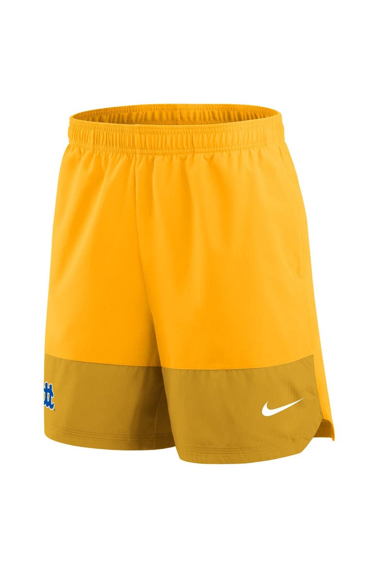 Men's Nike Gold Pitt Panthers 2025 Sideline Performance Shorts, Alternate, color, Gold
