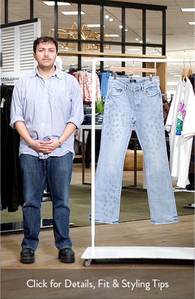 P004 Monogram Embossed Slim Flare Jeans, sales video thumbnail