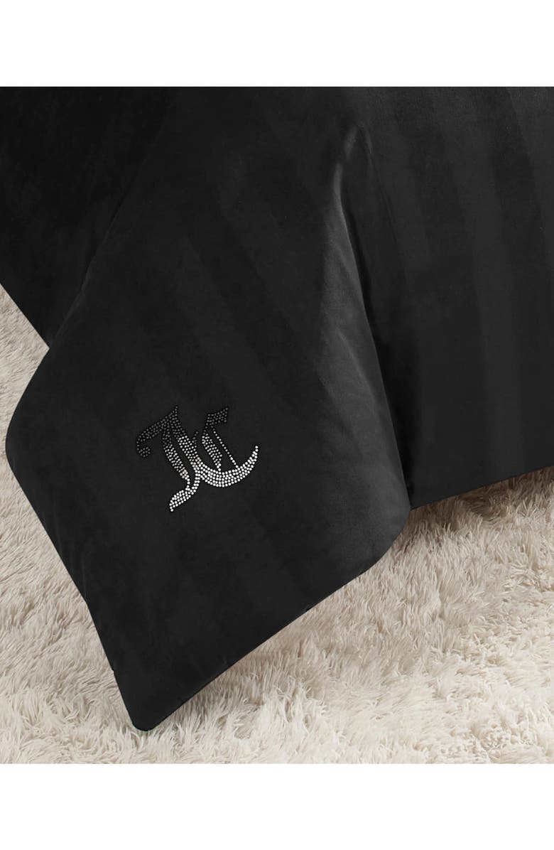 Juicy Couture Jenny Velour Comforter Set, Alternate, color, Black