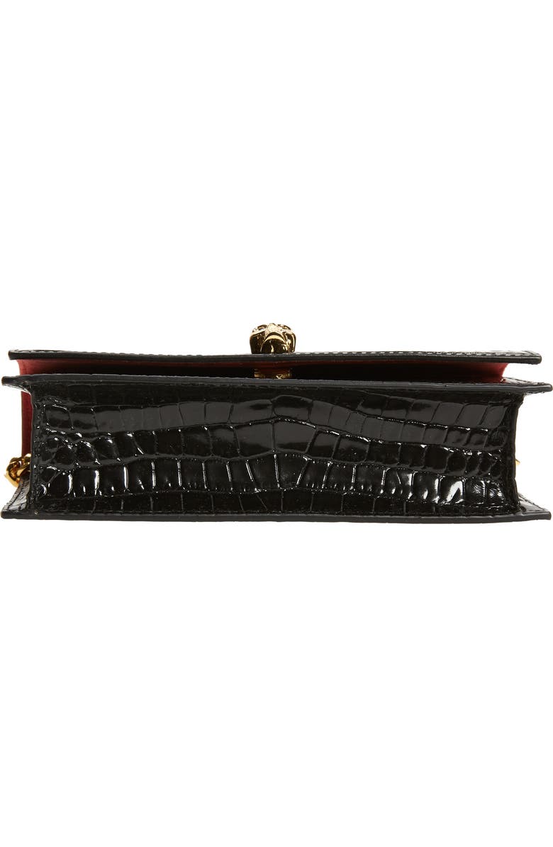 McQueen Alexander McQueen Mini Skull Croc Embossed Leather Bag, Alternate, color,