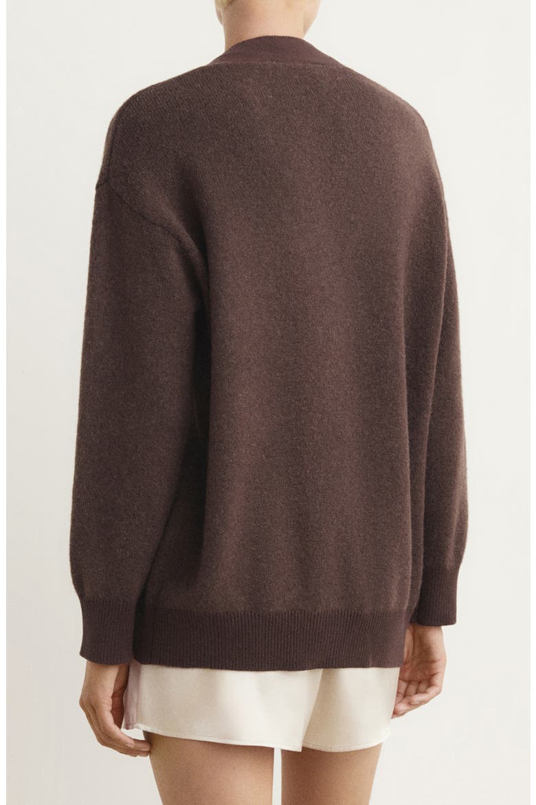 Contrast Detail Cardigan, Alternate, color, CHOCOLATE