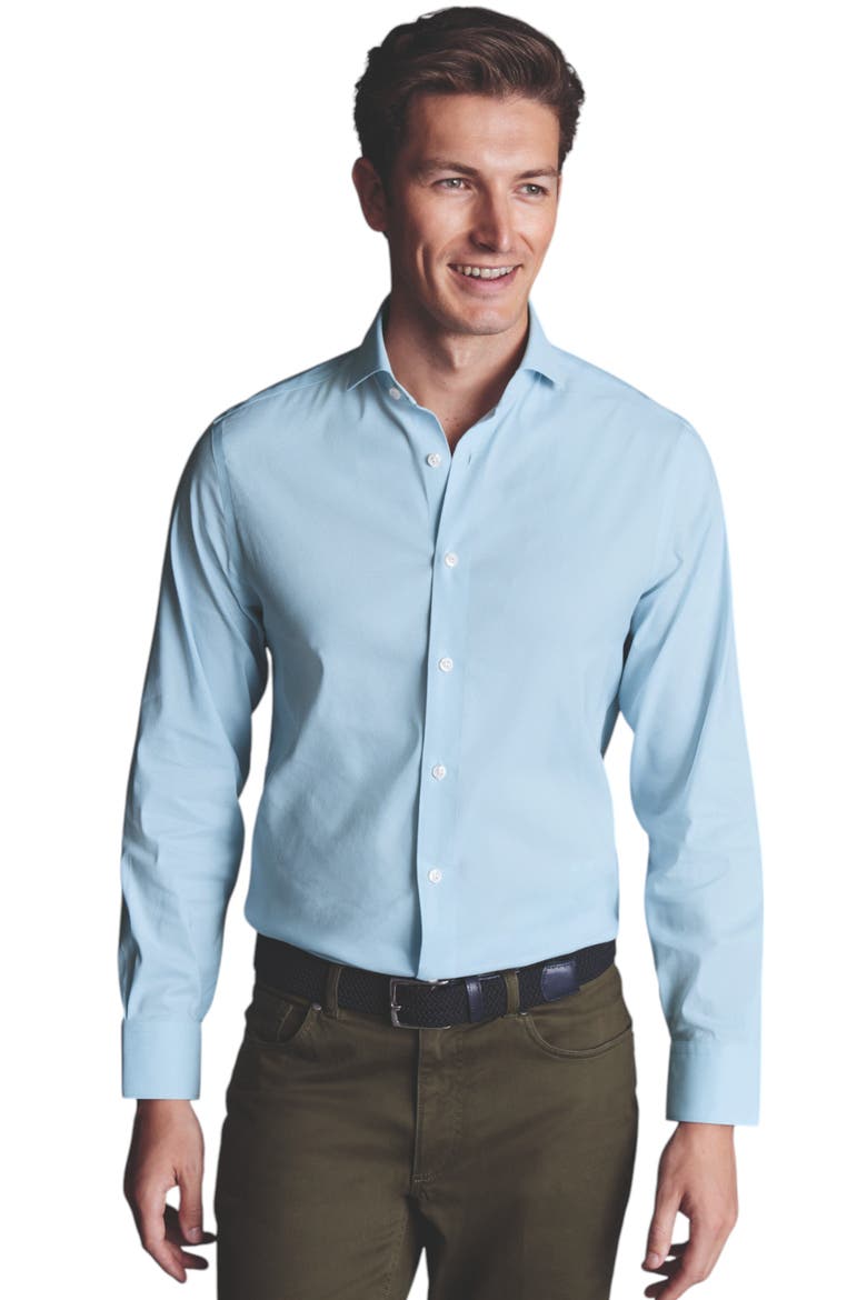Non-Iron Performance Twill Shirt, Main, color, Sky Blue