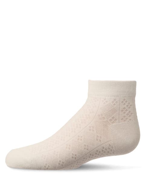Rayon Blend Diamond Knit Patterned Ankle Sock (Baby)