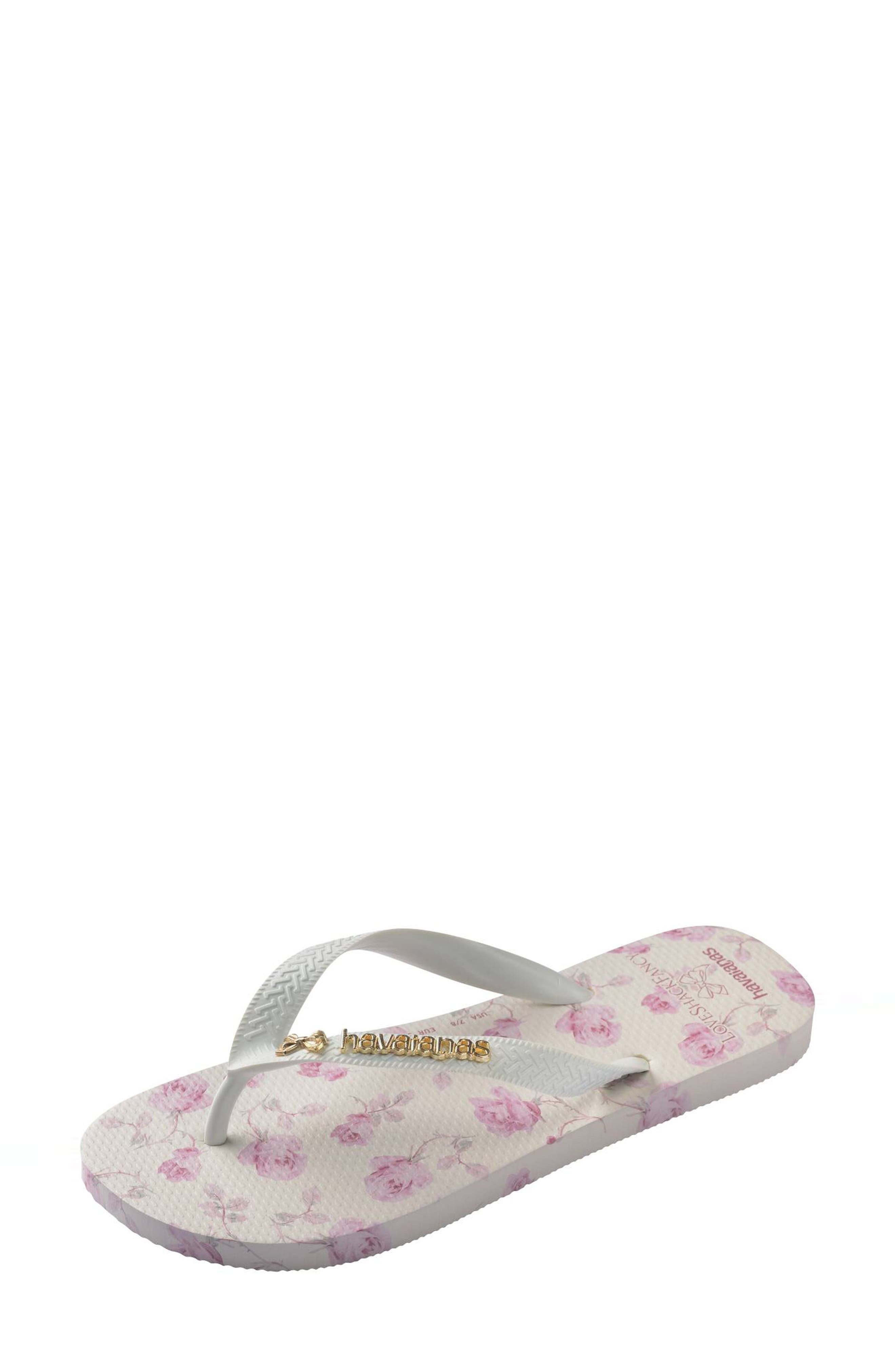 Havaianas Slim Square Logo Flip Flop, Alternate, color, Beige