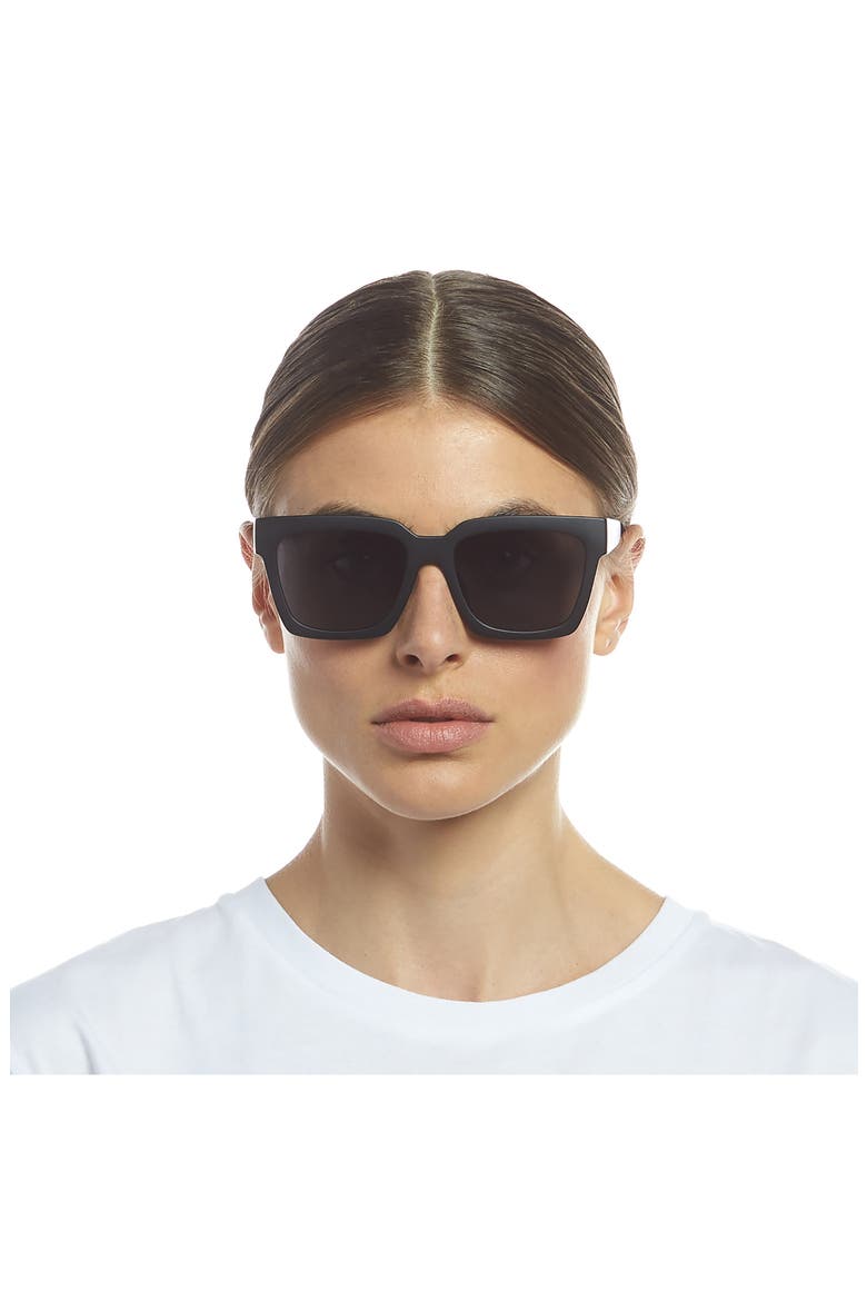 56mm Weekend Riot Sunglasses, Alternate, color, MATTE BLACK/ SMOKE MONO
