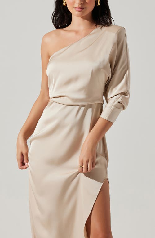 Astr The Label Amari One-shoulder Cutout Maxi Dress In Gold