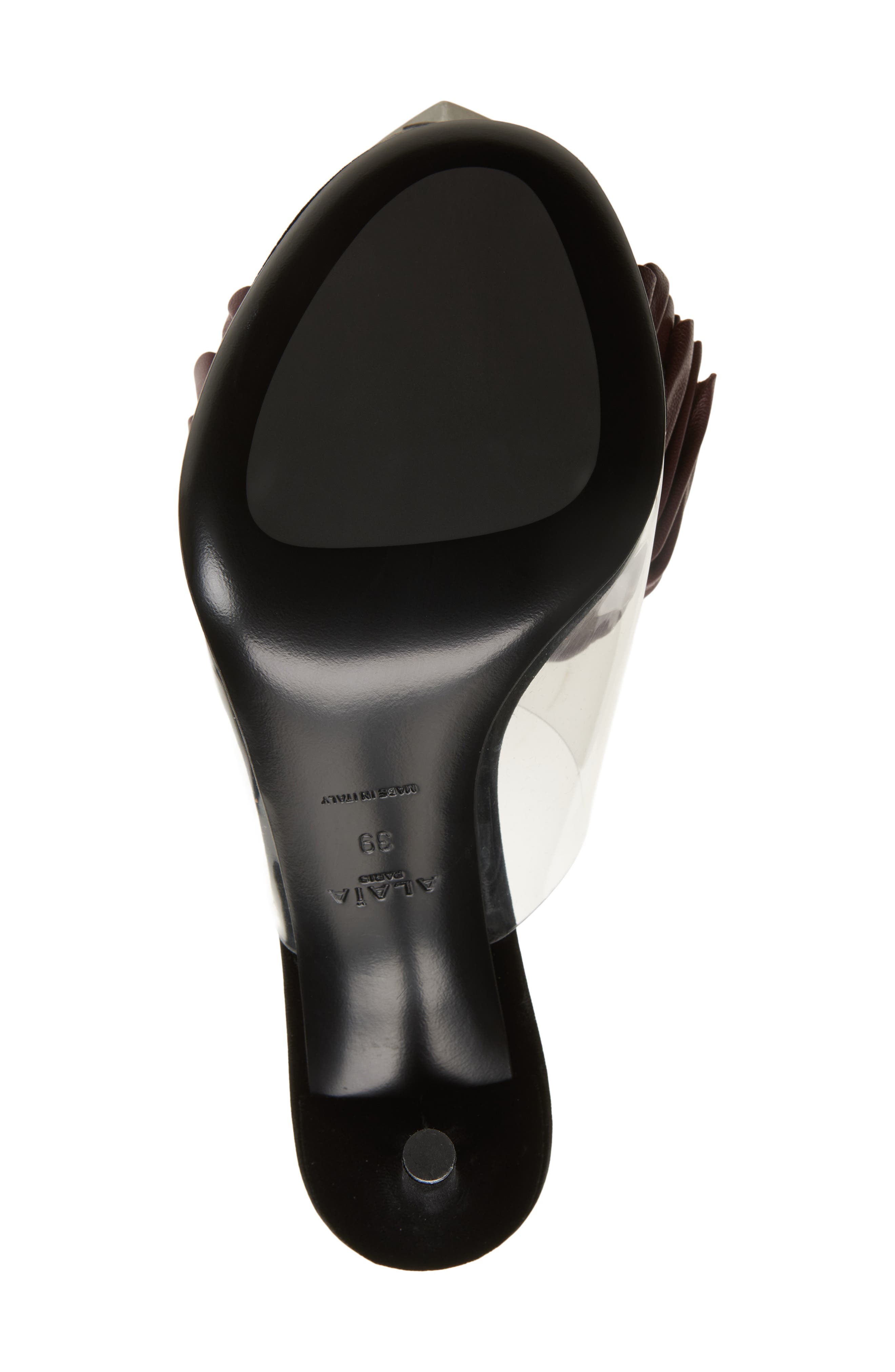 Alaïa Pom Pom Sandal, Alternate, color, Aubergine