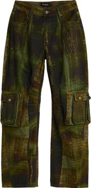 Desigual Print Cotton Cargo Pants