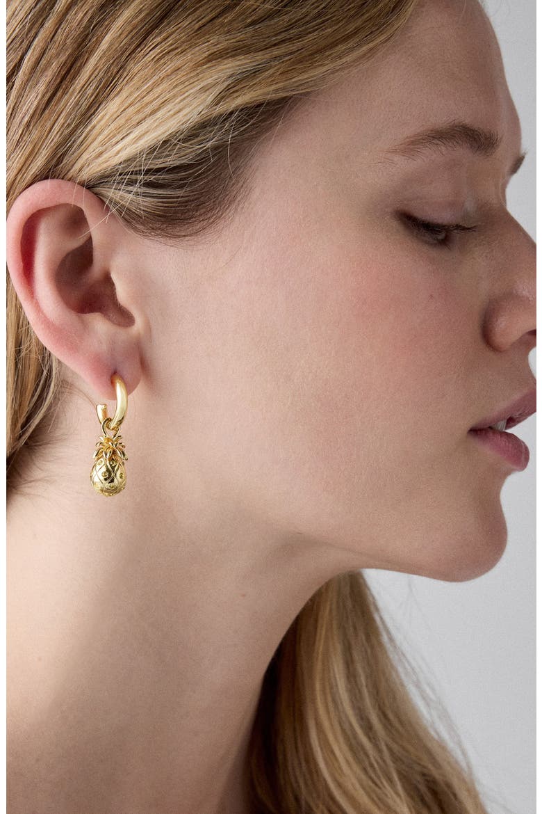 pineapple drop hoop earrings, Alternate, color, LIGHT TOPAZ