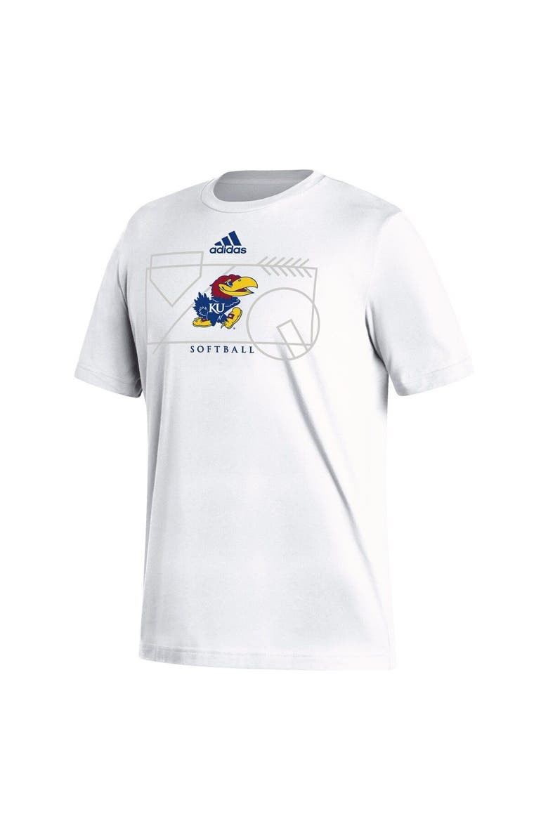 adidas Men's adidas White Kansas Jayhawks Locker Lines Softball Fresh T-Shirt, Alternate, color, White