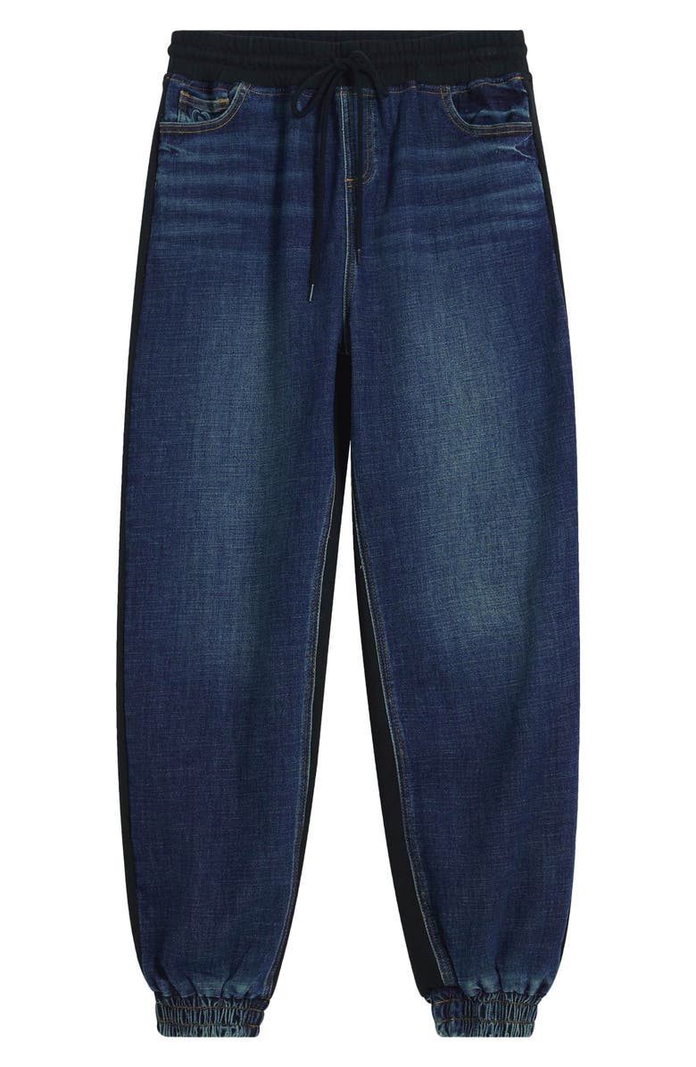 Desigual Pull-On Mixed Media Denim Joggers, Alternate, color, Dark Blue