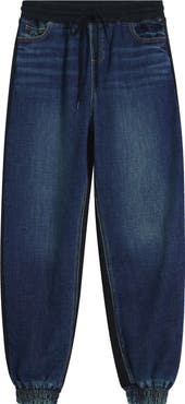 Desigual Pull-On Mixed Media Denim Joggers