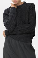 MANGO Cable Crewneck Lounge Sweater