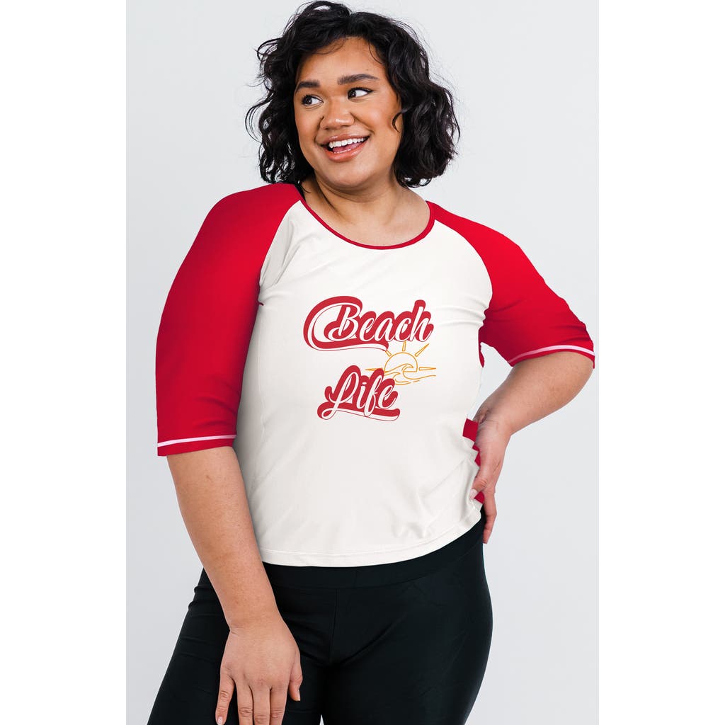 Calypsa Plus Size Loose Fit Margaux Swim Top In Multi