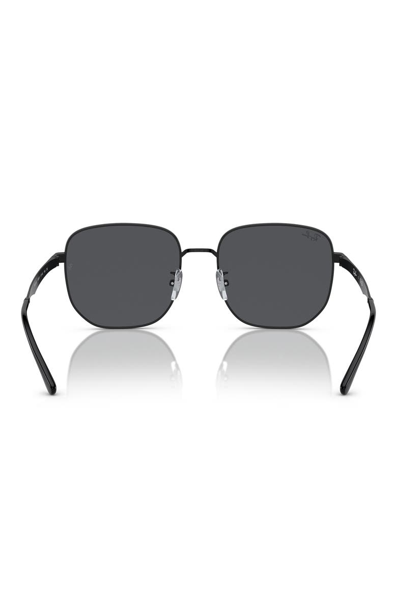 57mm Irregular Sunglasses, Alternate, color, BLACK / DARK GREY