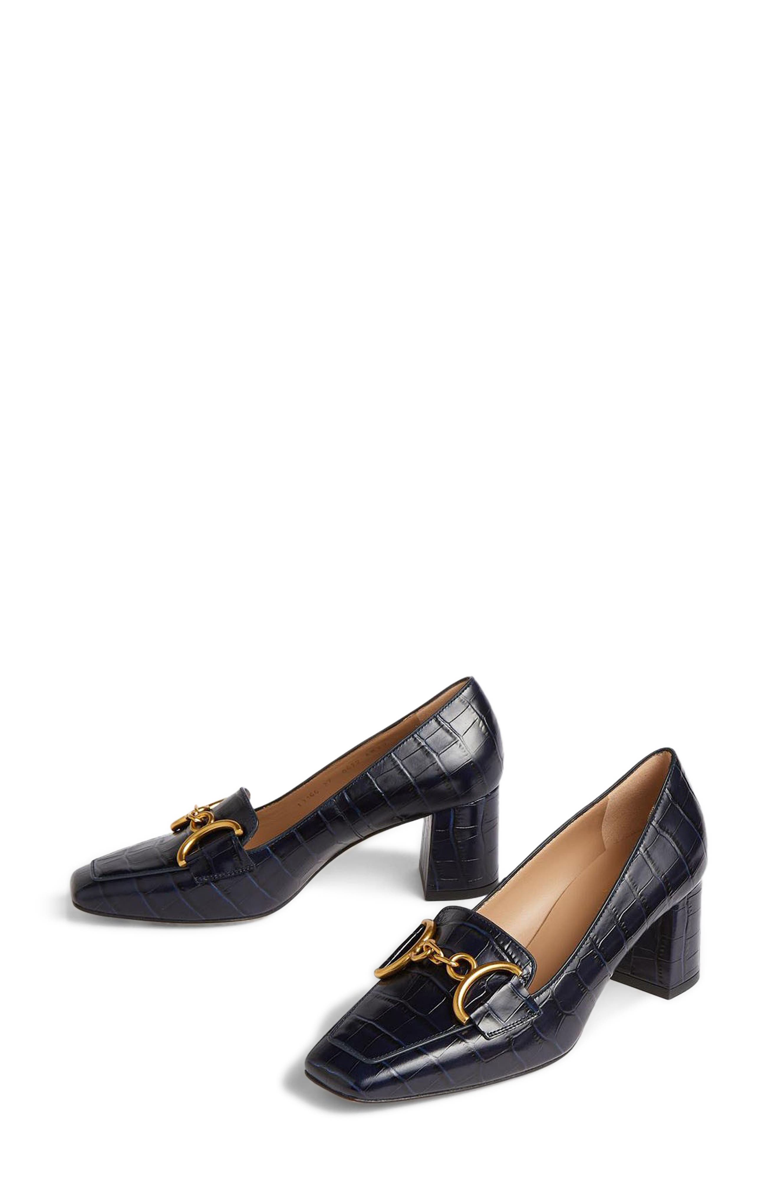 LK Bennett Samantha Croc Embossed Bit Loafer Pump, Alternate, color, 