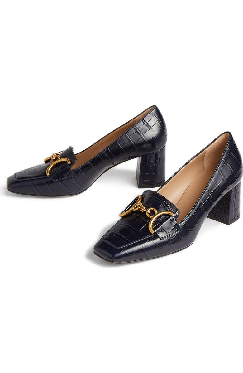 LK Bennett Samantha Croc Embossed Bit Loafer Pump, Alternate, color,