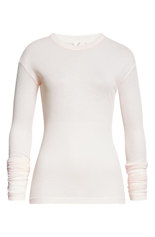 Bite Studios Semisheer Organic Cotton Rib Crewneck T-shirt In Rose