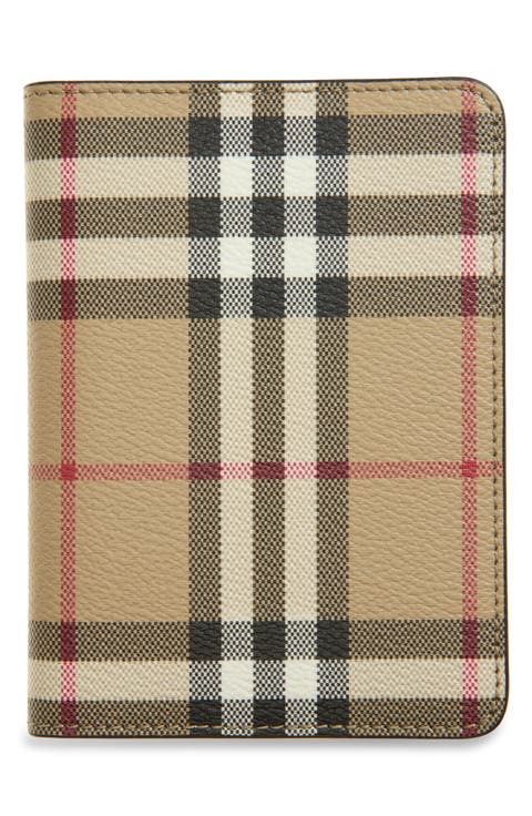 Check Coated Canvas Passport Holder