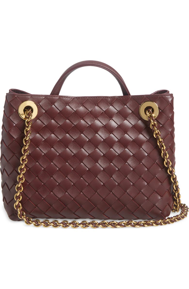 Bottega Veneta Small Andiamo Chain Leather Shoulder Bag, Alternate, color, 2129 Madder Brown-M B