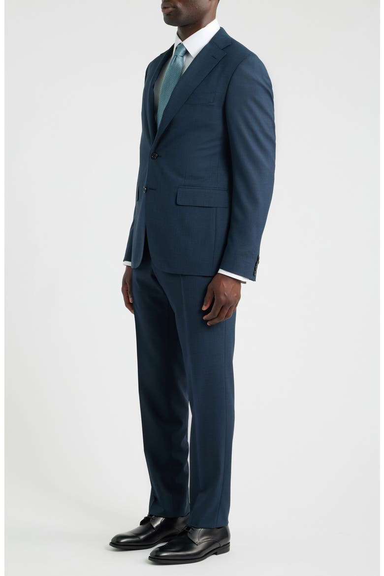 Capri Trim Fit Solid Wool Suit, Alternate, color, DARK BLUE