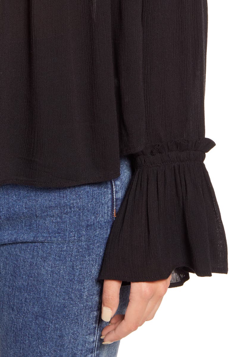 Free People Kelsey Flare Sleeve Blouse, Alternate, color, 