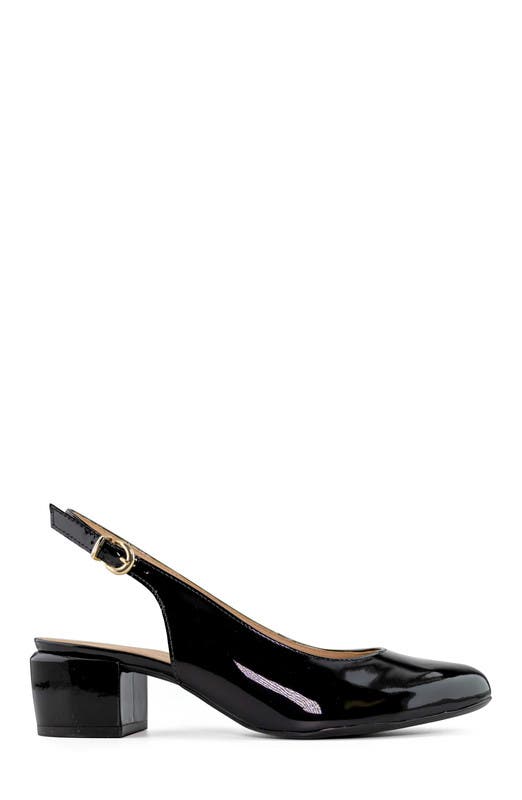 Marc Joseph New York Broad St Slingback Leather Pump, Alternate, color, Black Soft Patent